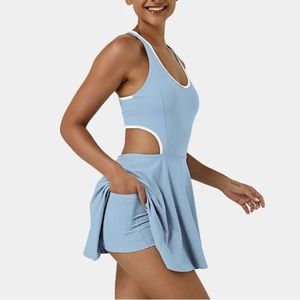 NWOT Halara Everday Cloudful Air 2 in 1 Activity Dress Showstopper Pearl sz XS